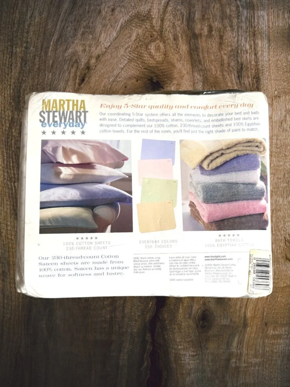 Y2K Martha Stewart Everyday Full Flat Sheet 230TC Cotton Sateen Pastel Dot NOS